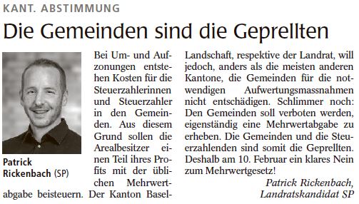 Leserbrief Wochenblatt Birseck und Dorneck 31 Januar 2019JPG