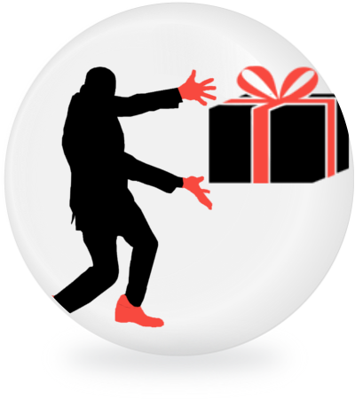 Image de la silhouette d'un commercial de Vente Analytique© qui présente un cadeau