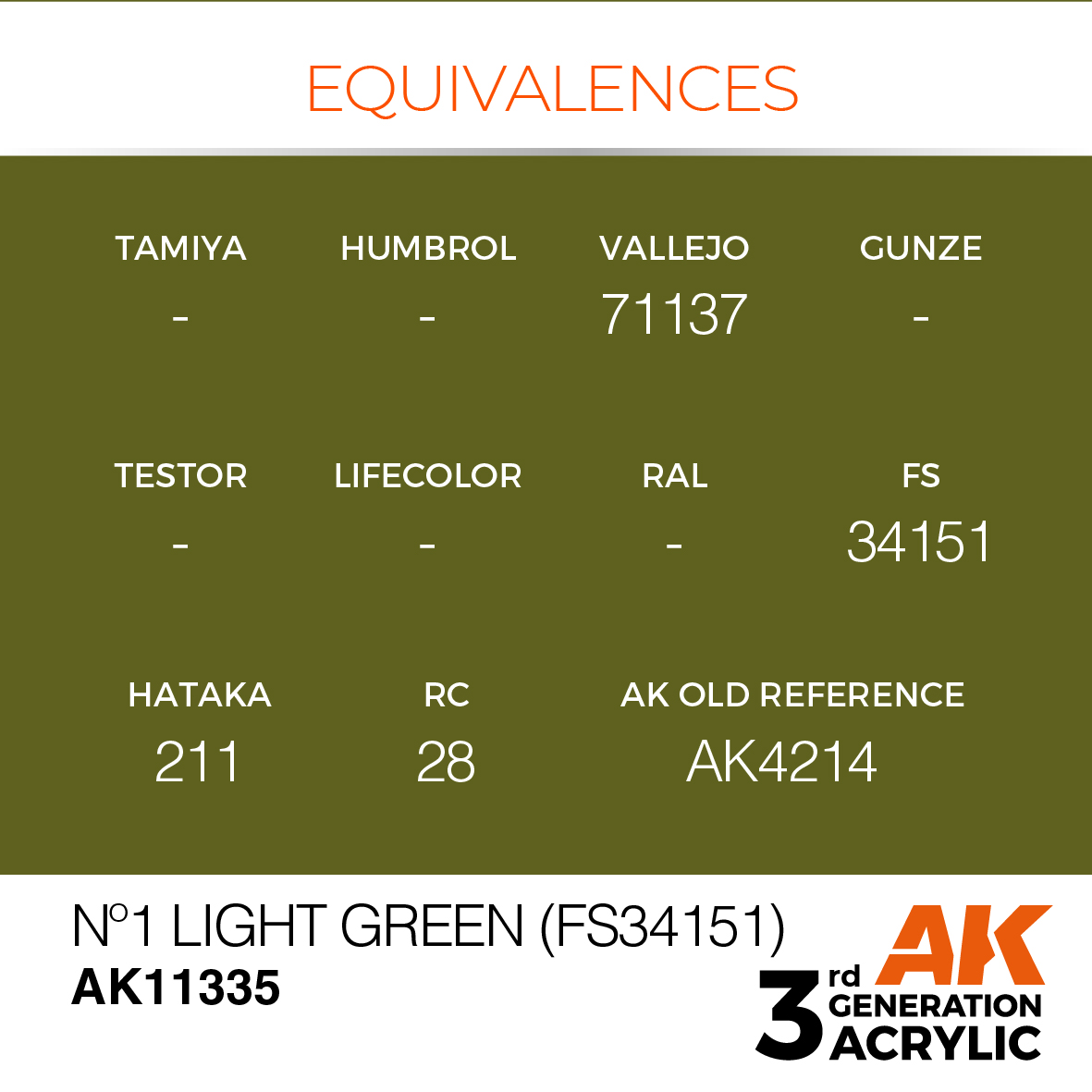 AK 3GEN AFV - N°1 Light Green (FS34151) - AK11335