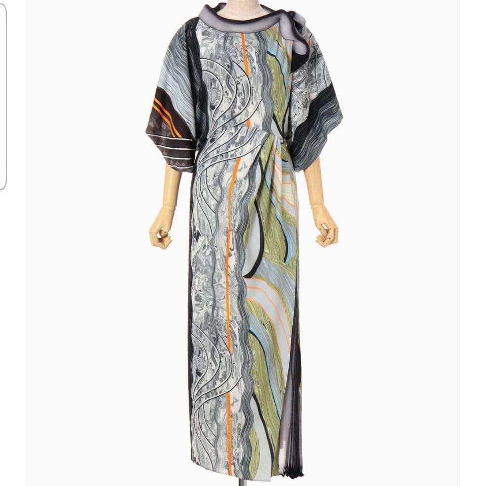DONNA Les Boutiques - Dress marble print high neck