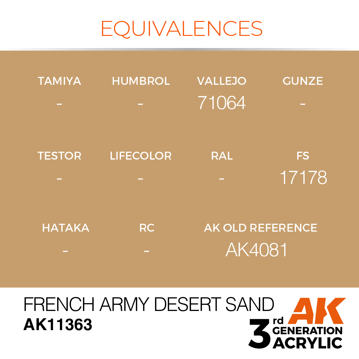 AK 3GEN AFV - French Army Desert Sand - AK11363