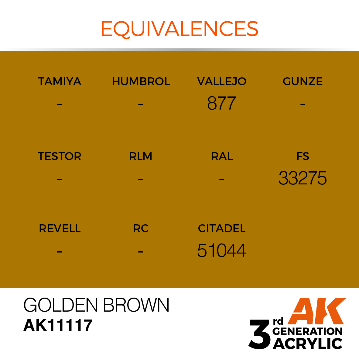 AK 3GEN Standard - Golden Brown - AK11117