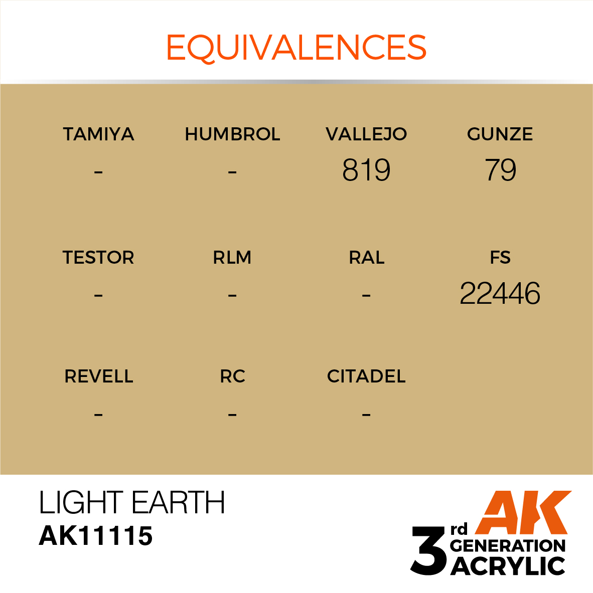 AK 3GEN Standard - Light Earth - AK11115