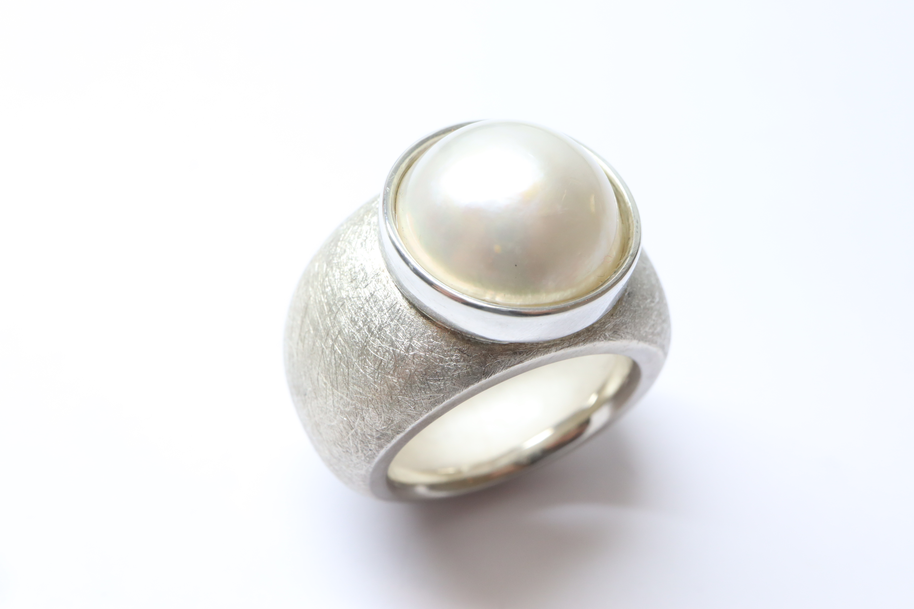 Silberring /15 mm Perle, Nr. 61, 800.- 70% = 240.- CHF