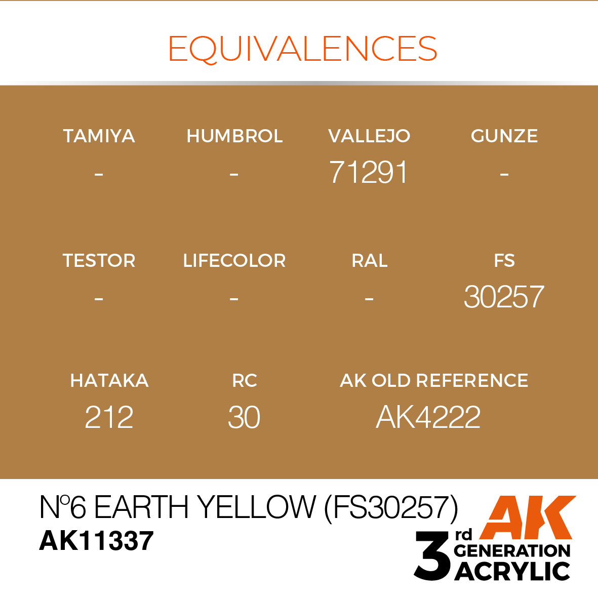 AK 3GEN AFV - N°6 Earth Yellow (FS30257) - AK11337