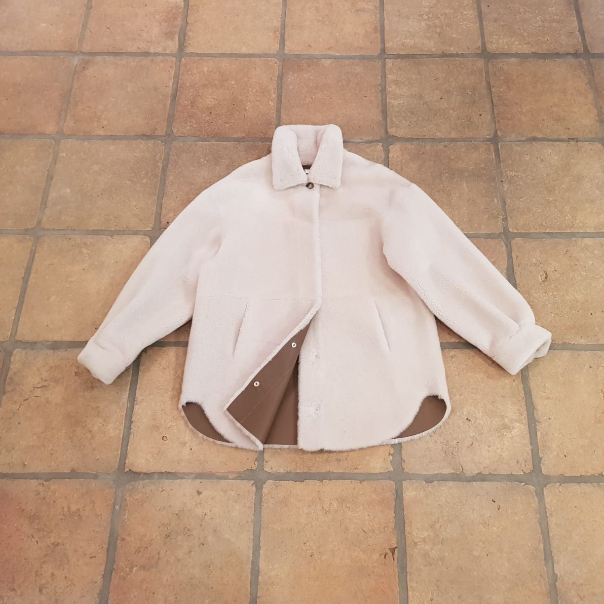 DONNA Les Boutiques - Coatjacket men's shirt cut lambskin reversible