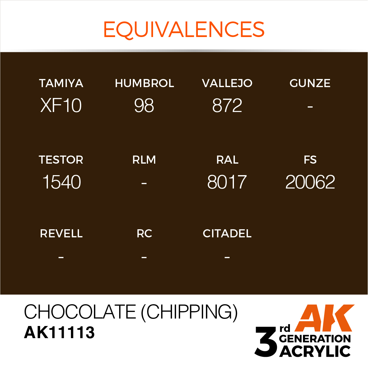 AK 3GEN Standard - Chocolate (Chipping) - AK11113