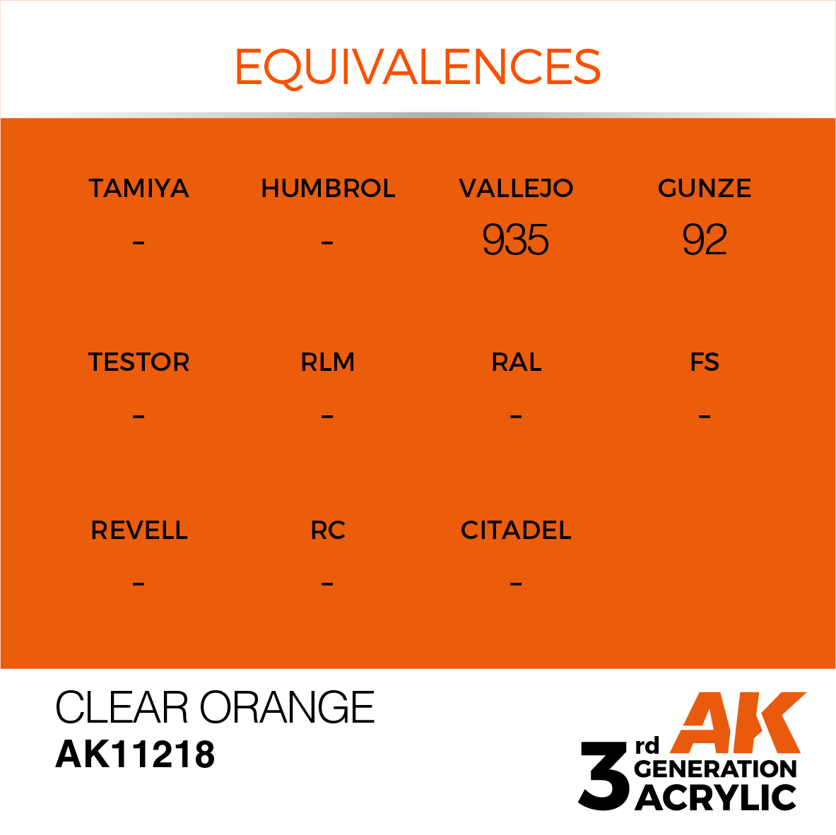 AK 3GEN Standard - Clear Orange - AK11218